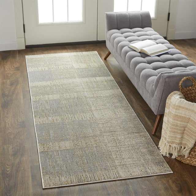 Feizy Aura 3736F Gray/Beige Rugs.