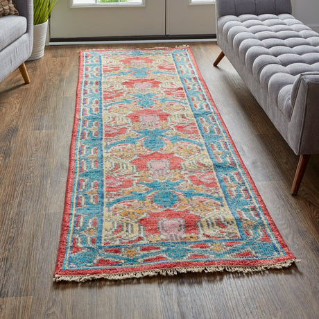 Feizy Beall 6633F Blue/Red Rugs.