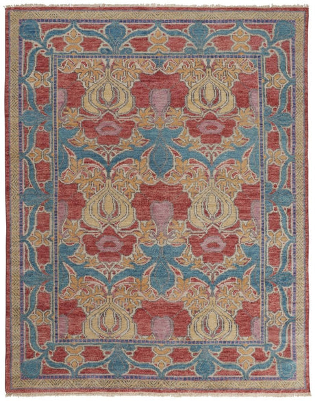 Feizy Beall 6633F Blue/Red Rugs.