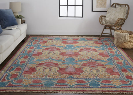 Feizy Beall 6633F Blue/Red Rugs.