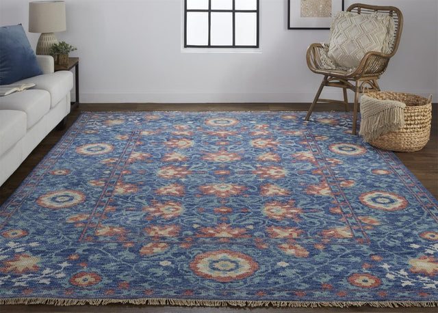 Feizy Beall 6713F Blue/Orange Rugs.