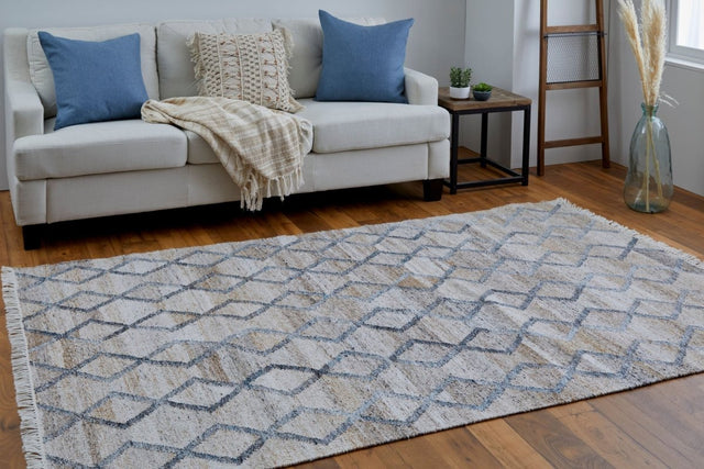 Feizy Beckett 0771F Charcoal/Tan Rug.