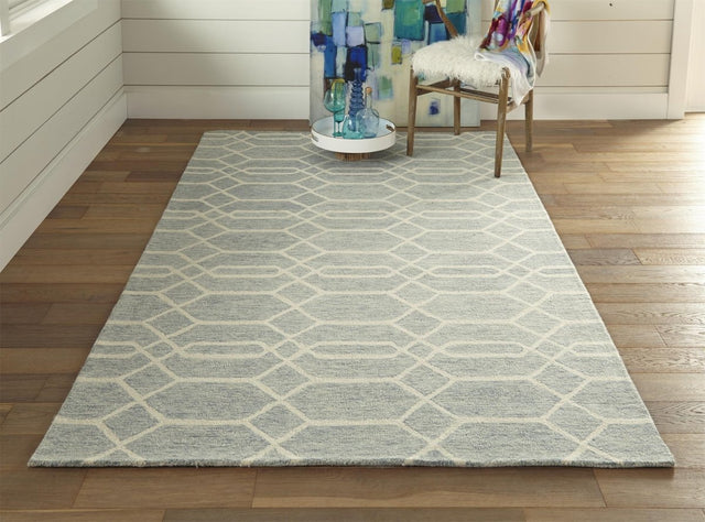 Feizy Belfort 8777F Blue/Ivory Rugs.