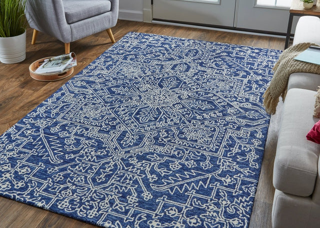 Feizy Belfort 8778F Blue/Ivory Rugs.