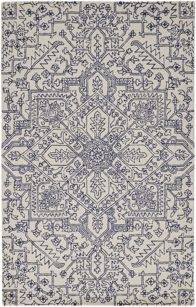 Feizy Belfort 8778F Ivory/Blue Rugs.