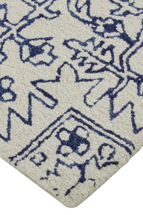 Feizy Belfort 8778F Ivory/Blue Rugs.