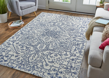 Feizy Belfort 8778F Ivory/Blue Rugs.