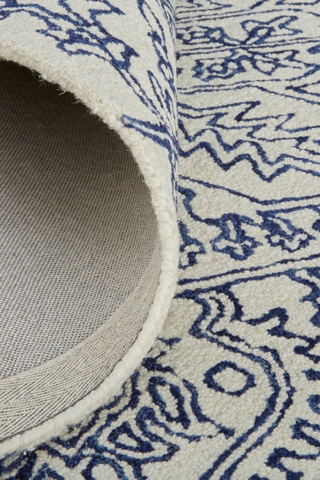 Feizy Belfort 8778F Ivory/Blue Rugs.