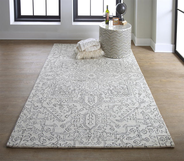 Feizy Belfort 8778F Ivory/Gray Rugs.