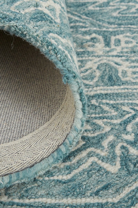 Feizy Belfort 8778F Teal/Ivory Rugs.