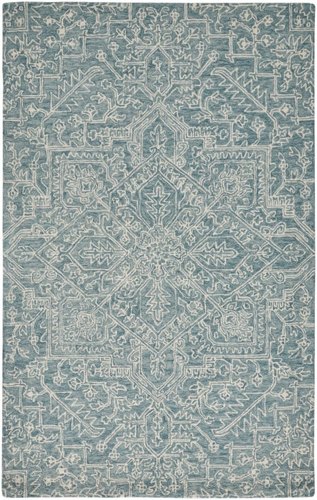 Feizy Belfort 8778F Teal/Ivory Rugs.