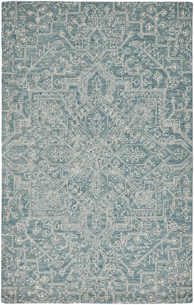 Feizy Belfort 8778F Teal/Ivory Rugs.