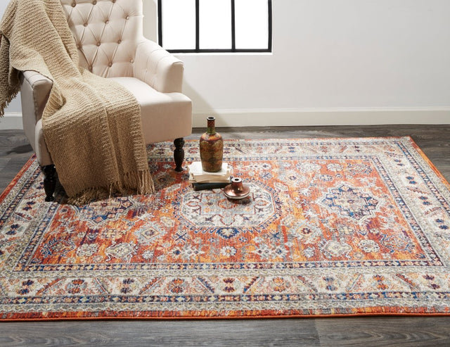 Feizy Bellini I3136 Orange/Blue Rugs.