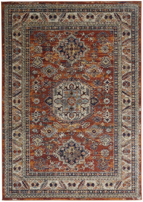 Feizy Bellini I3136 Orange/Blue Rugs.