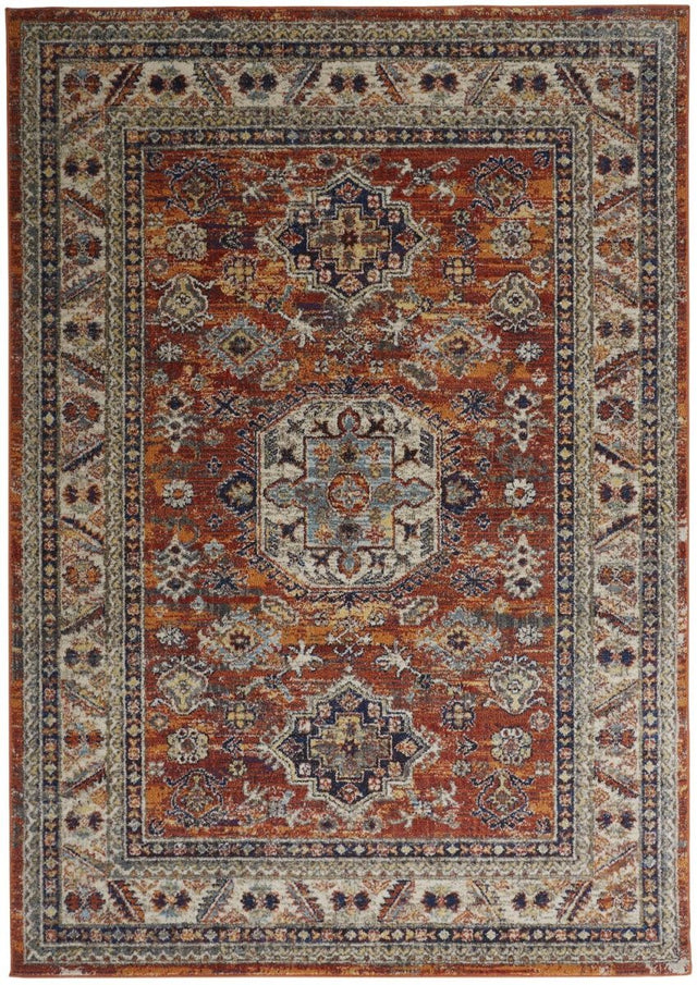 Feizy Bellini I3136 Orange/Blue Rugs.