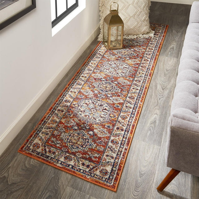 Feizy Bellini I3136 Orange/Blue Rugs.