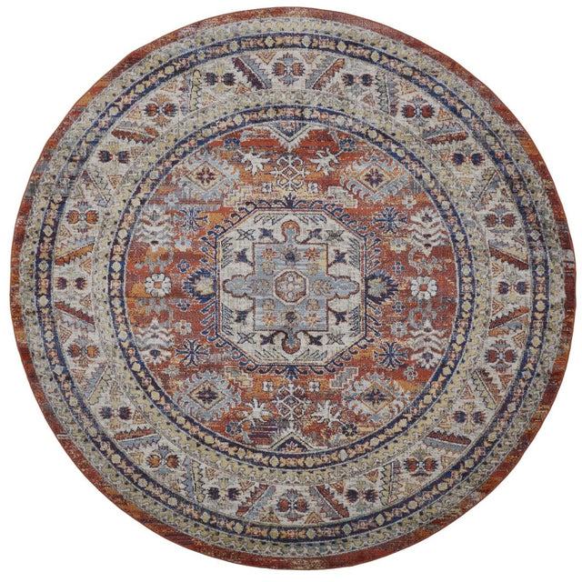 Feizy Bellini I3136 Orange/Blue Rugs.