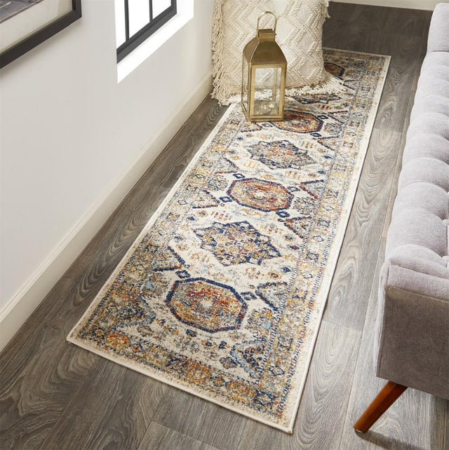 Feizy Bellini I3137 Blue/Orange Rugs.