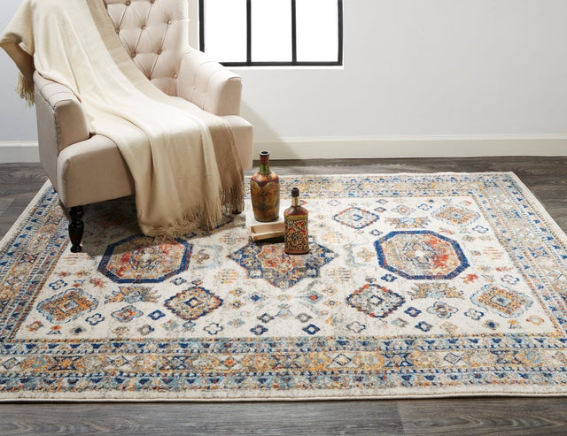 Feizy Bellini I3137 Blue/Orange Rugs.