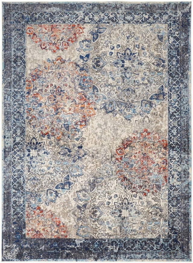 Feizy Bellini I39Cq Blue/Orange Rugs.