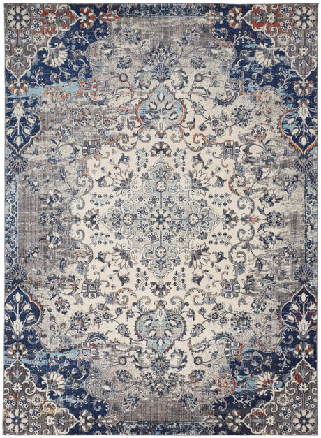 Feizy Bellini I39Cr Gray/Blue Rugs.