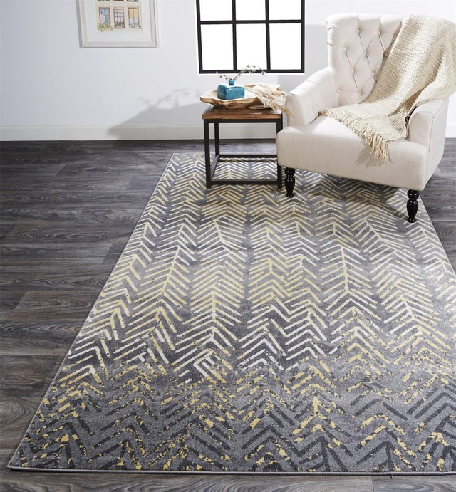 Feizy Bleecker 3604F Gray/Yellow Rugs.