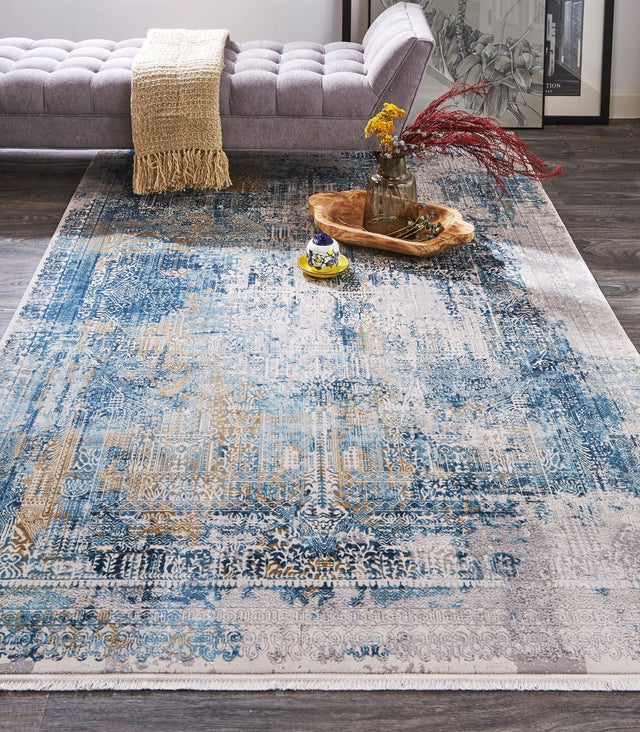 Feizy Cadiz 3890F Blue/Gray Rugs.