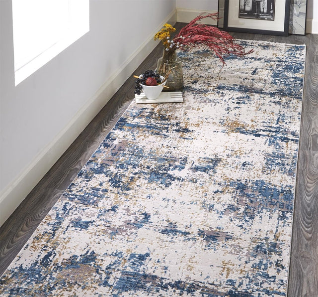 Feizy Cadiz 3891F Ivory/Blue Rugs.