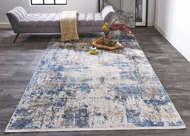 Feizy Cadiz 3891F Ivory/Blue Rugs.