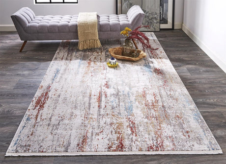 Feizy Cadiz 3903F Gray/Red Rugs.