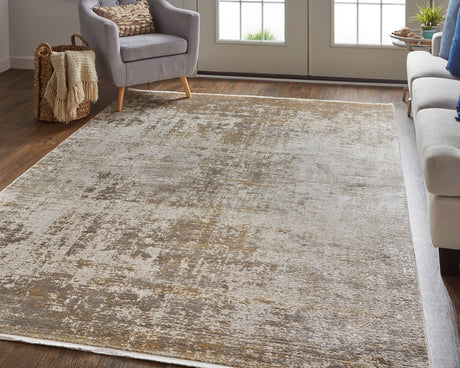 Feizy Cadiz 39Fwf Taupe/Gold Rug - Feizy - 86639fwfbge000i89