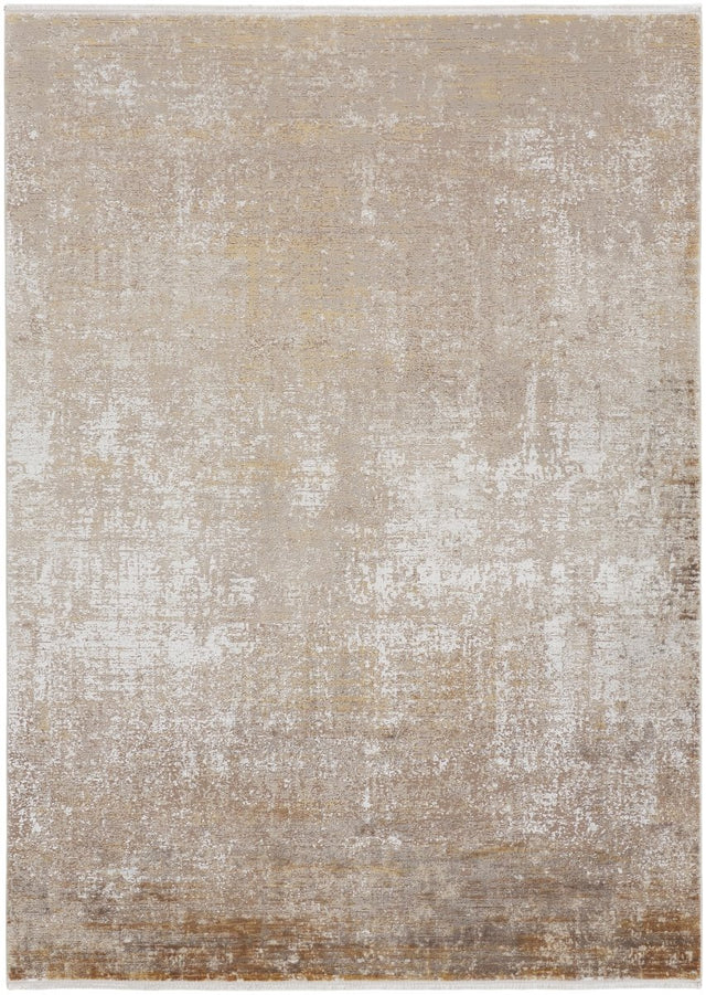 Feizy Cadiz 39Fwf Taupe/Gold Rug.