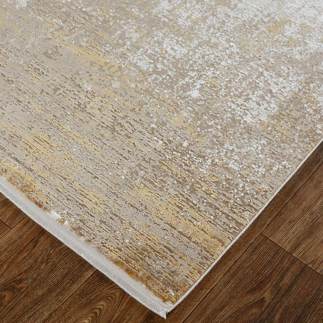 Feizy Cadiz 39Fwf Taupe/Gold Rug.