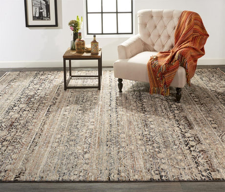 Feizy Caprio 3961F Gray/Tan Rugs.