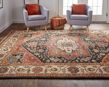 Feizy Carrington 6803F Rust/Charcoal Rug - Feizy - 9826803frstchli68