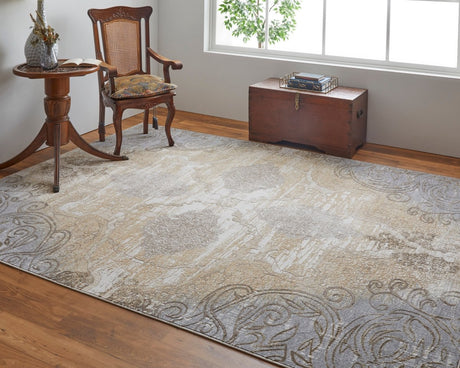 Feizy Celene Cel39L1F Silver/Tan/Gray Rug.