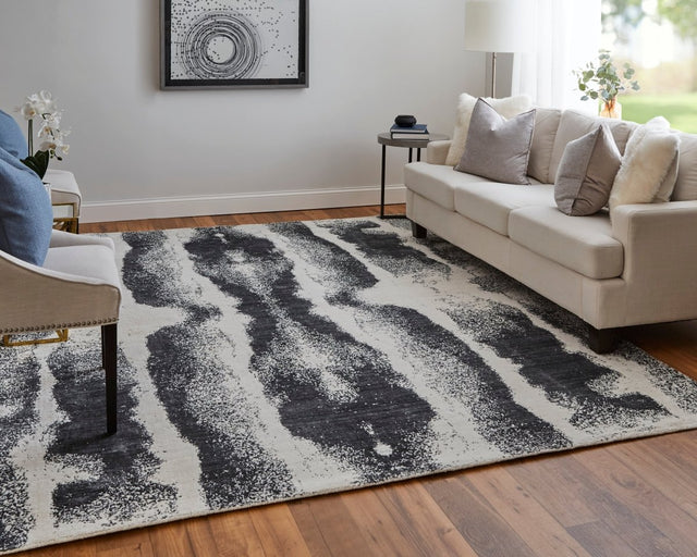 Feizy Coda Cod8930F Black/White Rug.