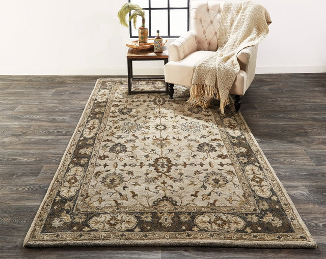 Feizy Eaton 8399F Gray/Beige Rugs.