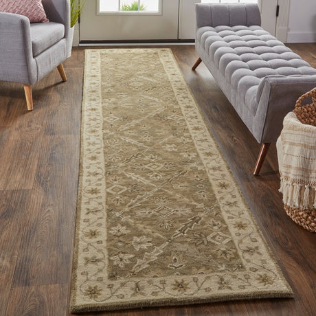 Feizy Eaton 8424F Green/Beige Rugs.