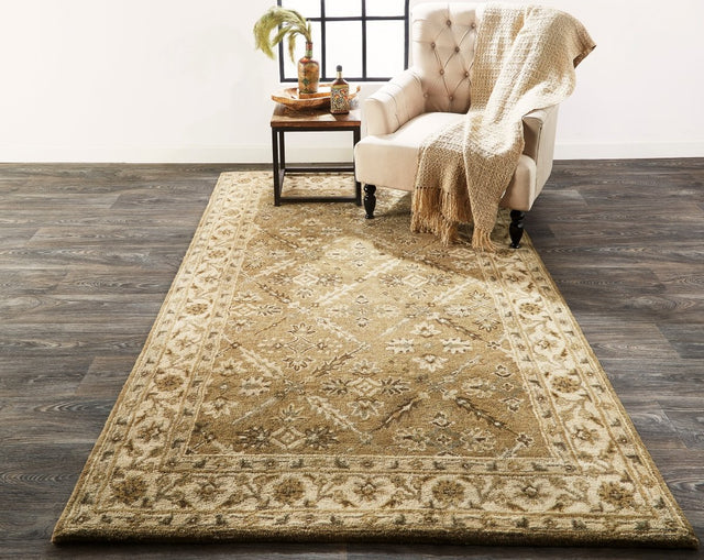 Feizy Eaton 8424F Green/Beige Rugs.