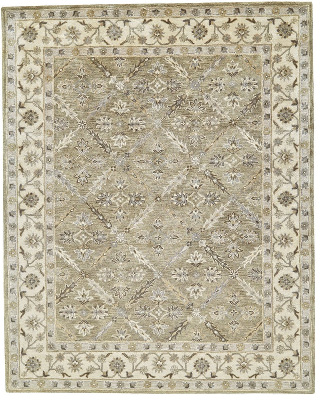 Feizy Eaton 8424F Green/Beige Rugs.