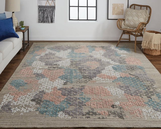 Feizy Elias 6890F Pink/Blue Rug.