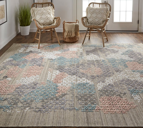 Feizy Elias 6890F Pink/Blue Rug.