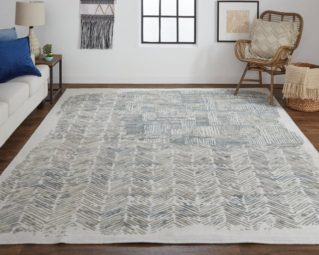 Feizy Elias 6891F Gray/Green Rug.