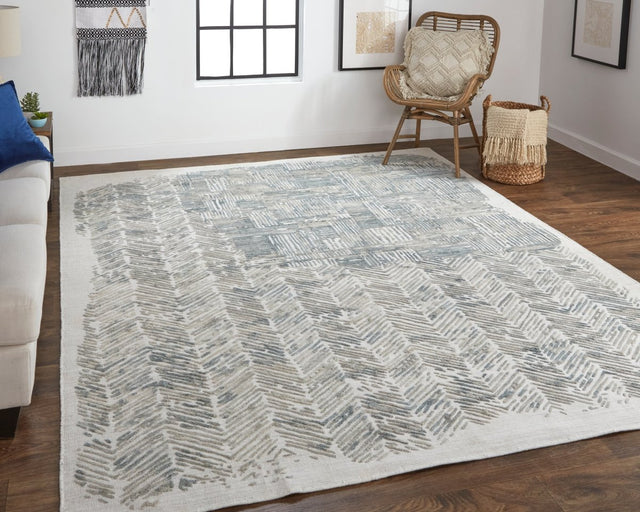 Feizy Elias 6891F Gray/Green Rug.