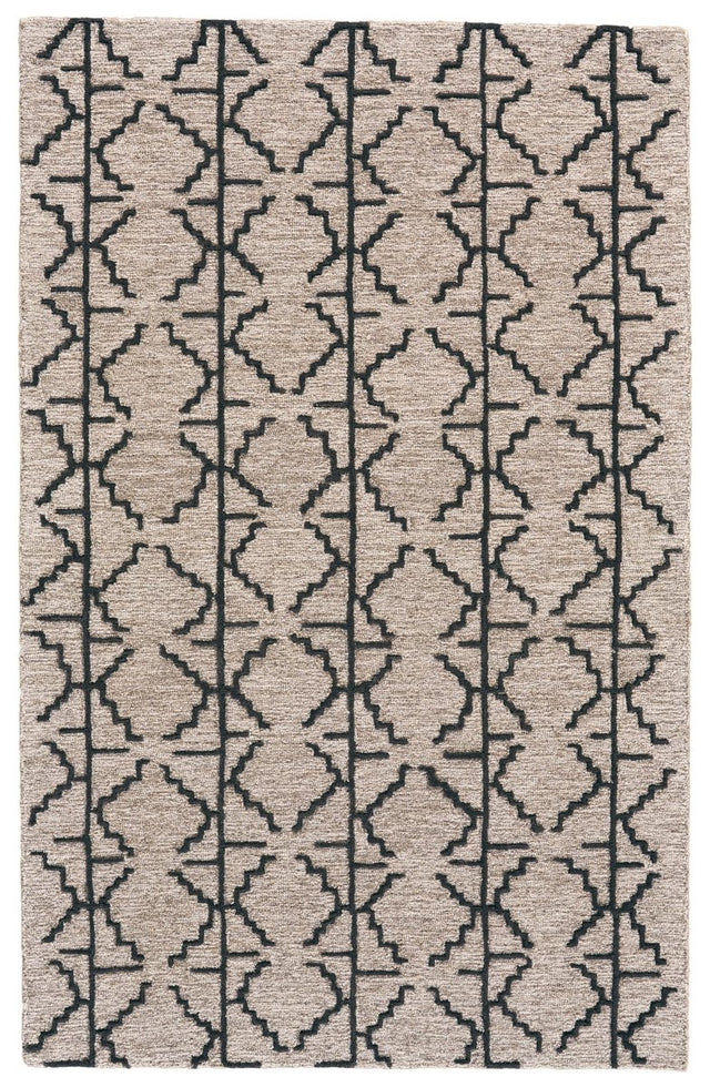 Feizy Enzo 8732F Taupe/Black Rugs.