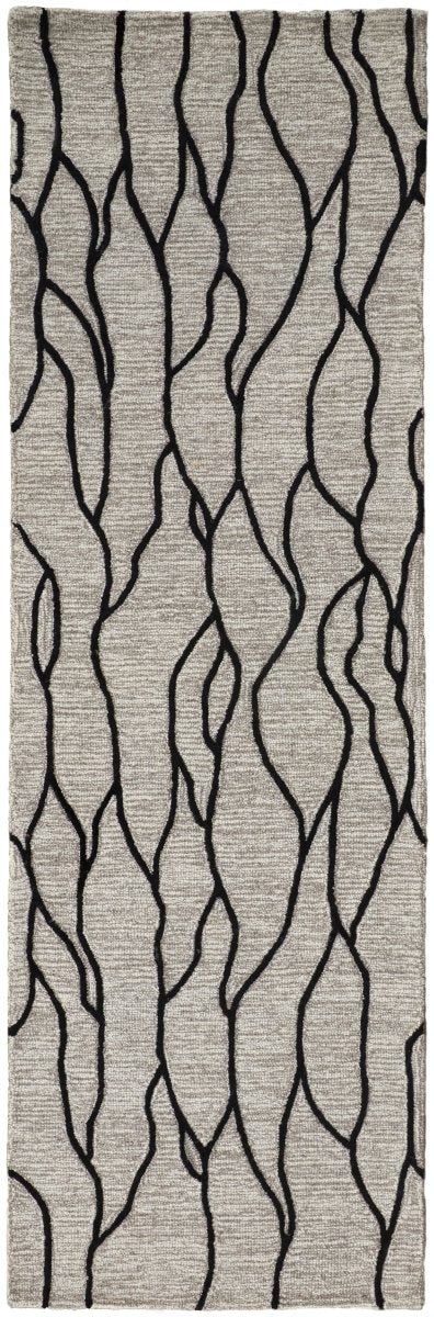 Feizy Enzo 8734F Taupe/Black Rugs.