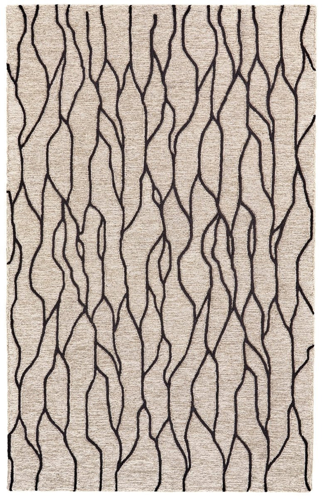 Feizy Enzo 8734F Taupe/Black Rugs.