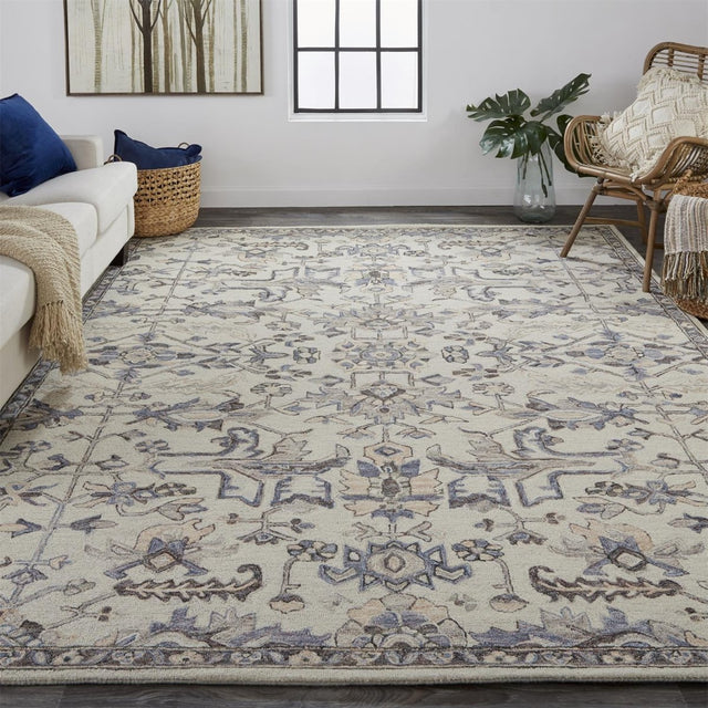 Feizy Fallon 8838F Gray/Blue Rugs.