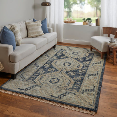 Feizy Fillmore Fil6943F Blue/Ivory Rug.